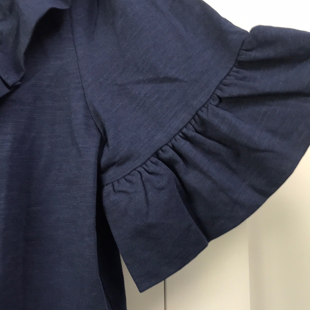 Darling Navy Ruffle Top - Picture 6 of 8